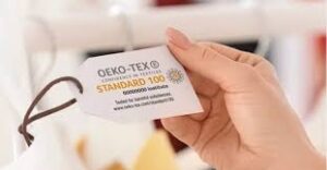 Imagem do tag OEKOTEX identificado ao consumidor os produtos com certificado