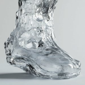 Imagem de uma bota de gelo, simbolizando o frescor proporcionado pela tecnologia COOLING do forro da ITM, perfeito para forro de calçados. 