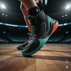 Imagem de um tênis com fumaças saindo do calçado, ilustrando o funcionamento de um bom tecido de forro da ITM com gerenciamento de microclima e leveza.